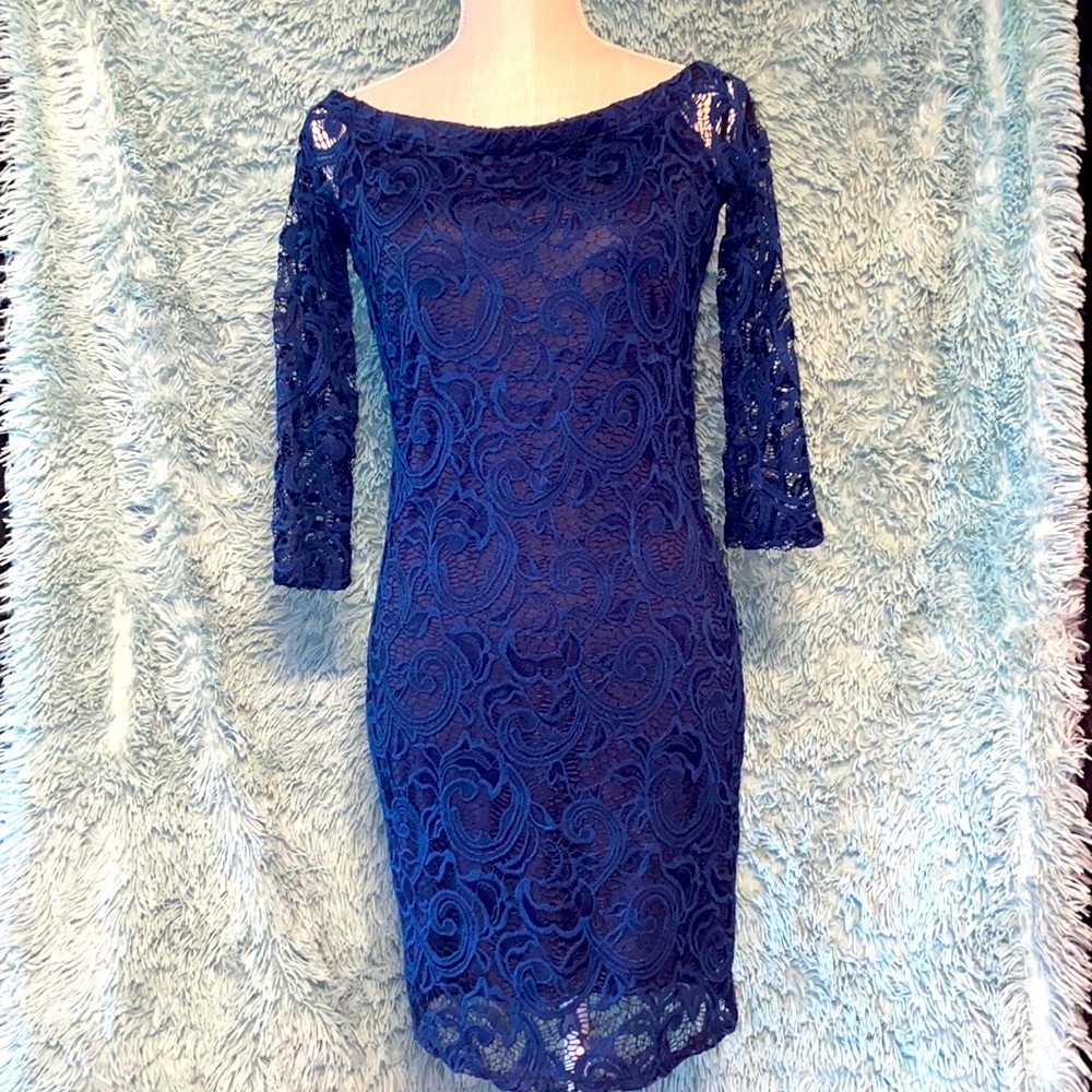 Blue lace dress